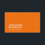 MODERN BERUFLICH Orange Visitenkarte<br><div class="desc">Ein berufliches und minimalistisches Visitenkartendesign für jede Branche. Ihr Name oder Firmenname wird für eine moderne Ästhetik verrechnet. Dieses doppelseitige Kartendesign bietet viel Platz auf der Rückseite für Ihre Kontaktinformationen und Details. © 1201AM Design Studio</div>