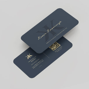 Modern Berufliche Firmenlogos Monogram K Blue Visitenkarte