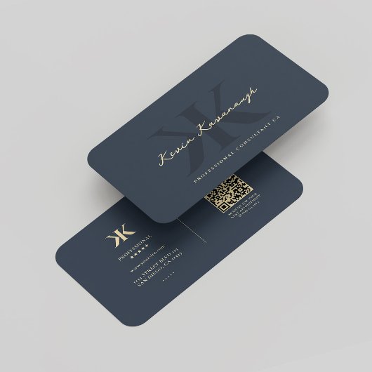 Modern Berufliche Firmenlogos Monogram K Blue Visitenkarte