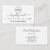 Modern Berufliche Logos in Schwarz und Weiß Treuekarte (Vorne/Hinten)