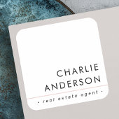 Modern berufliche Rosa-Linie mit minimalem Rosa Quadratischer Aufkleber