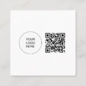 Modern Beruflicher QR Code & Logo Quadratische Visitenkarte (Rückseite)