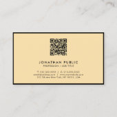 Modern Beruflicher QR-Code Schwarz und Gold Visitenkarte (Rückseite)