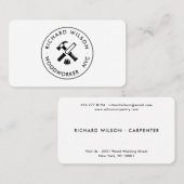 Modern beruflicher schwarz-weißer Teppichboden Visitenkarte (Vorne/Hinten)