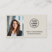 Modern Berufliches, benutzerdefiniertes Foto-Logo Visitenkarte (Vorderseite)