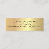 Modern Berufliches Elegantes Gold, Stripe Lotus Mini Visitenkarte (Rückseite)