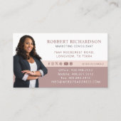 Modern Berufliches Foto-Logo und QR-Codes Visitenkarte (Vorderseite)