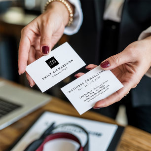 Modern berufliches Logo in Schwarz und Weiß Visitenkarte