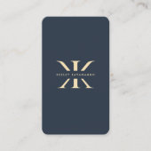 Modern Berufliches Logo Monogram K Dark Blue Gold Visitenkarte (Vorderseite)