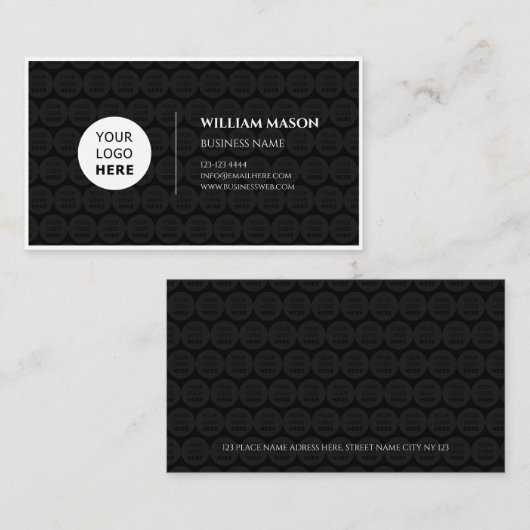 Modern berufliches Logo schwarz Visitenkarte (Vorne/Hinten)