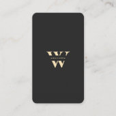 Modern Berufliches Logo W Monogram Black Gold Visitenkarte (Vorderseite)