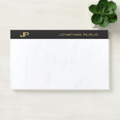 Modern Berufliches Monogram Black Simple Post-it Klebezettel (Büro)