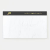 Modern Berufliches Monogram Black Simple Post-it Klebezettel (Vorderseite)