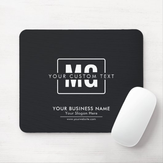 Modern Berufliches Monogramm-Logo Schwarz/Weiß Mousepad (Mit Mouse)