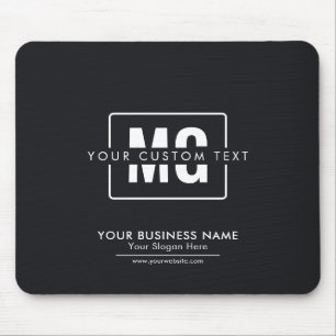 Modern Berufliches Monogramm-Logo Schwarz/Weiß Mousepad