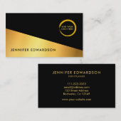 Modern berufliches, schlichtes goldfarbenes Logo Visitenkarte (Vorne/Hinten)