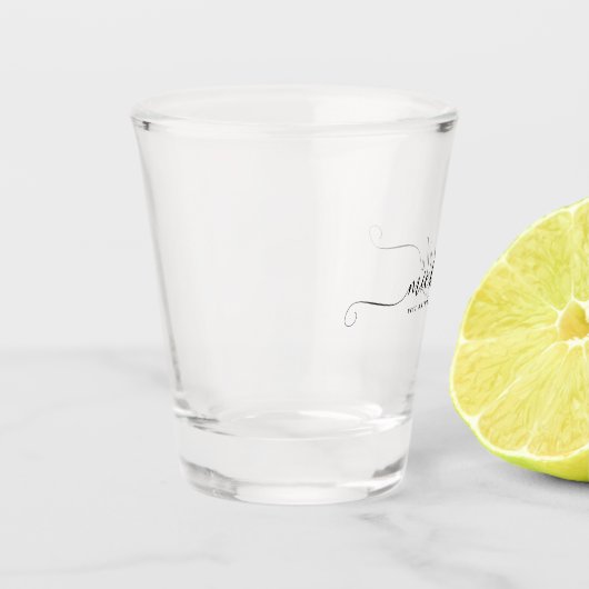 Modern Best Bridesmaid je Monogram Bachelorette Schnapsglas (Links)