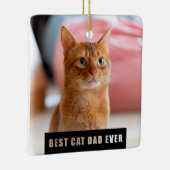 Modern Best Cat Dad Ever Foto von Christmas Keramikornament (Rechts)