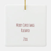 Modern Best Cat Dad Ever Foto von Christmas Keramikornament (Rückseite)