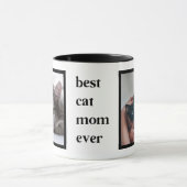 Modern Best Cat Mama je Zitat 2 Foto Tasse (Zentrum)