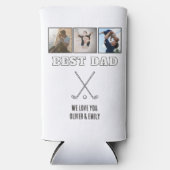Modern Best Dad 3 Photo Collage Keepsake Golf Selters Dosenkühler (Vorderseite)