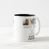 Modern Best Dad 3 Photo Collage Keepsake Golf Zweifarbige Tasse (VorderseiteRechts)