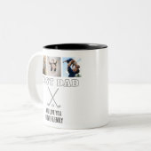 Modern Best Dad 3 Photo Collage Keepsake Golf Zweifarbige Tasse (Vorderseite Links)