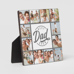Modern Best Dad Ever 12 Foto Collage Plakette Fotoplatte