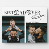 Modern Best Dad Ever 2 Photos Fathers Day Gifts Fotoplatte (Vorderseite)