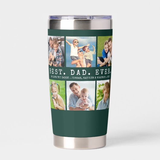 Modern BEST DAD EVER 6 Photos Thermobecher (Vorderseite)