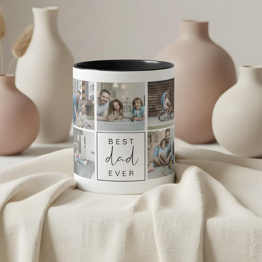 Modern Best Dad Ever Custom Photo Coffee Tasse