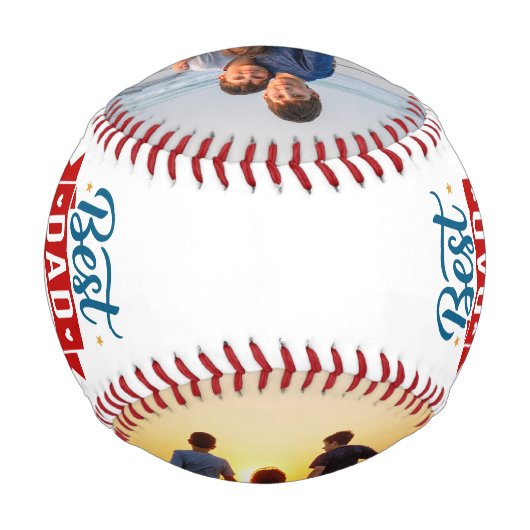 Modern Best Dad Ever Fathers Day Keepsake Photo Baseball (Rückseite)