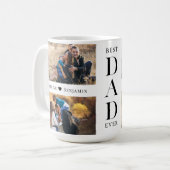 Modern Best Dad Ever Personalized Photo Collage Kaffeetasse (Vorderseite Links)