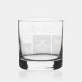 Modern Best Dad Ever Photo Collage Fathers Day Whiskyglas (Rückseite)