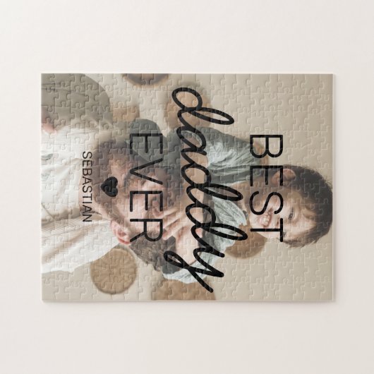 Modern Best Daddy Ever Foto Puzzle (Horizontal)