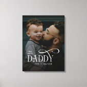 Modern Best Daddy Ever Photo Personalized Canvas Leinwanddruck (Vorderseite)