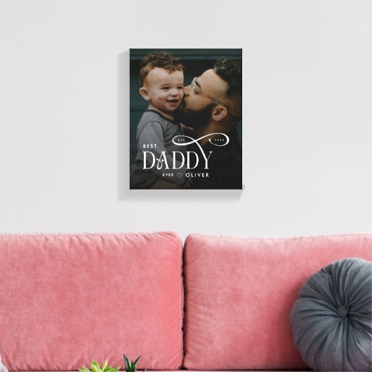 Modern Best Daddy Ever Photo Personalized Canvas Leinwanddruck (Insitu (Wohnzimmer))