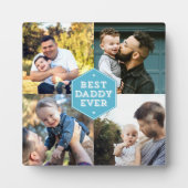 Modern Best Daddy je 4 Foto Collage Fotoplatte (Vorderseite)