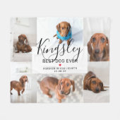 Modern 'Best Dog Ever' | Foto Collage Pet Loss Fleecedecke (Vorderseite (Horizontal))