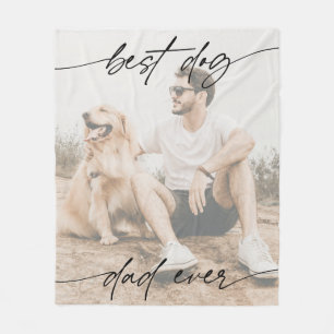 Modern Best Dog Ever Foto White Overlay Script Fleecedecke