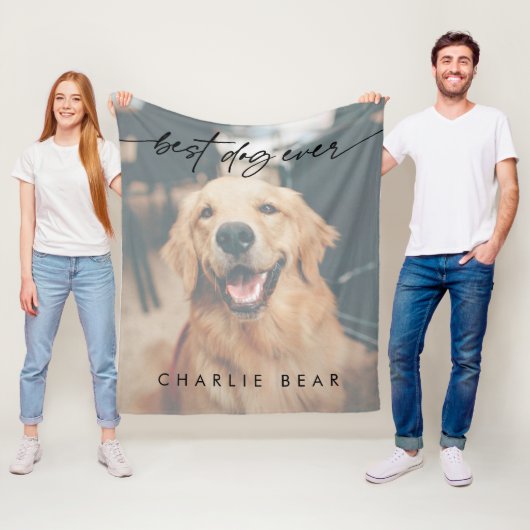 Modern Best Dog je Dark Foto Overlay Script Fleecedecke (Beispiel)