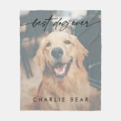 Modern Best Dog je Dark Foto Overlay Script Fleecedecke (Vorderseite)