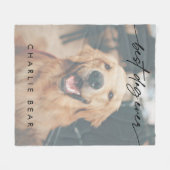 Modern Best Dog je Dark Foto Overlay Script Fleecedecke (Vorderseite (Horizontal))