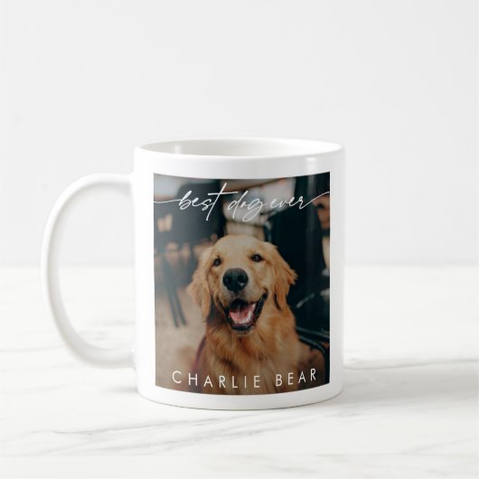 Modern Best Dog je Dark Foto Overlay Script Kaffeetasse (Links)