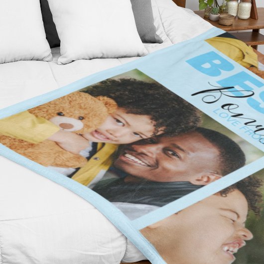 Modern Best Ever Bonus Vater | Foto Collage Fleece