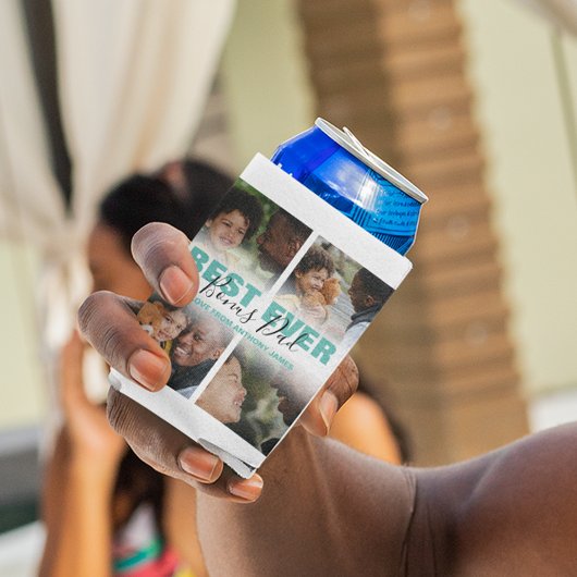 Modern Best Ever Bonus Vater | FotoCollage Dosenkühler