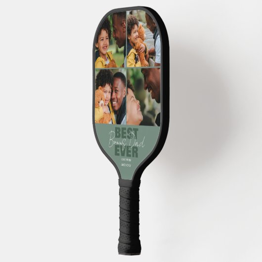 Modern Best Ever Bonus Vater | FotoCollage Pickleball Schläger (Links)