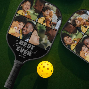 Modern Best Ever Bonus Vater FotoCollage Pickleball Schläger