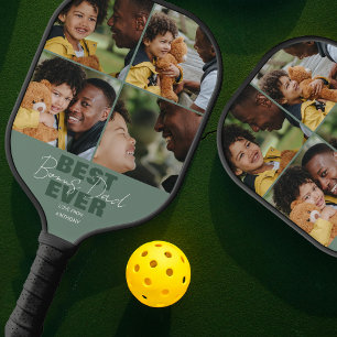 Modern Best Ever Bonus Vater   FotoCollage Pickleball Schläger