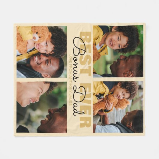 Modern Best Ever Bonus Vater| Fotosammlung Fleecedecke (Vorderseite (Horizontal))